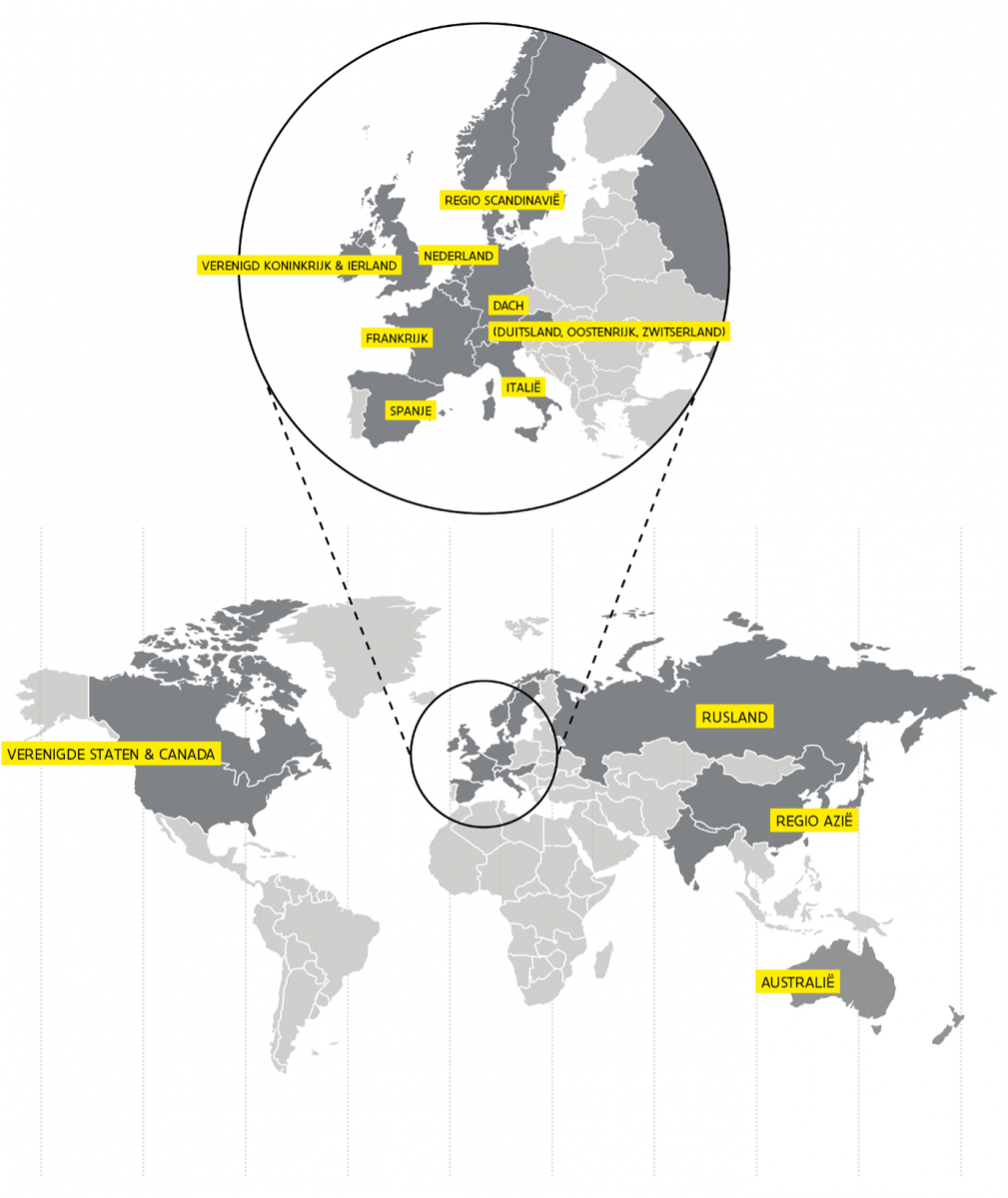 TVL buitenlandwerking overzicht wereldkaart