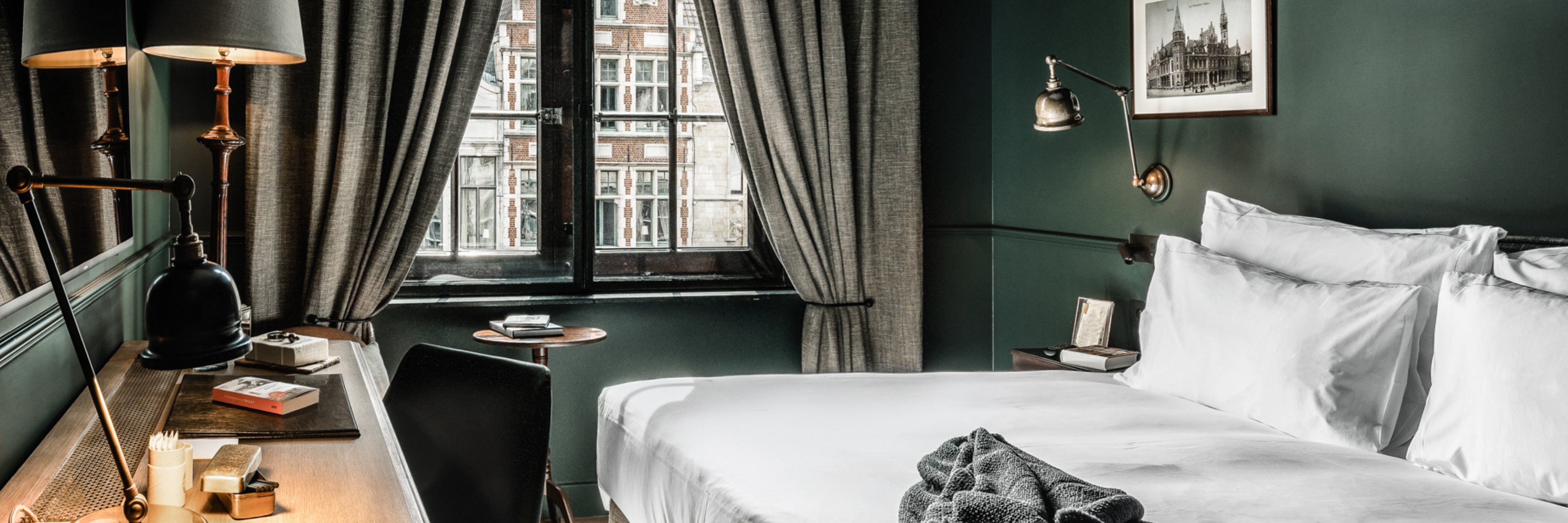 Een hotelkamer in Gent
