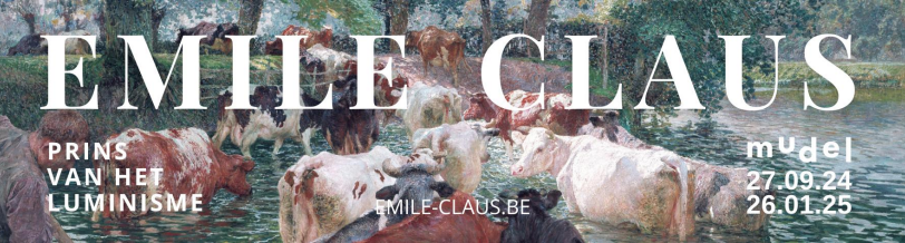 Header van de expositie 'Emile Claus. Prins van het Luminisme'.