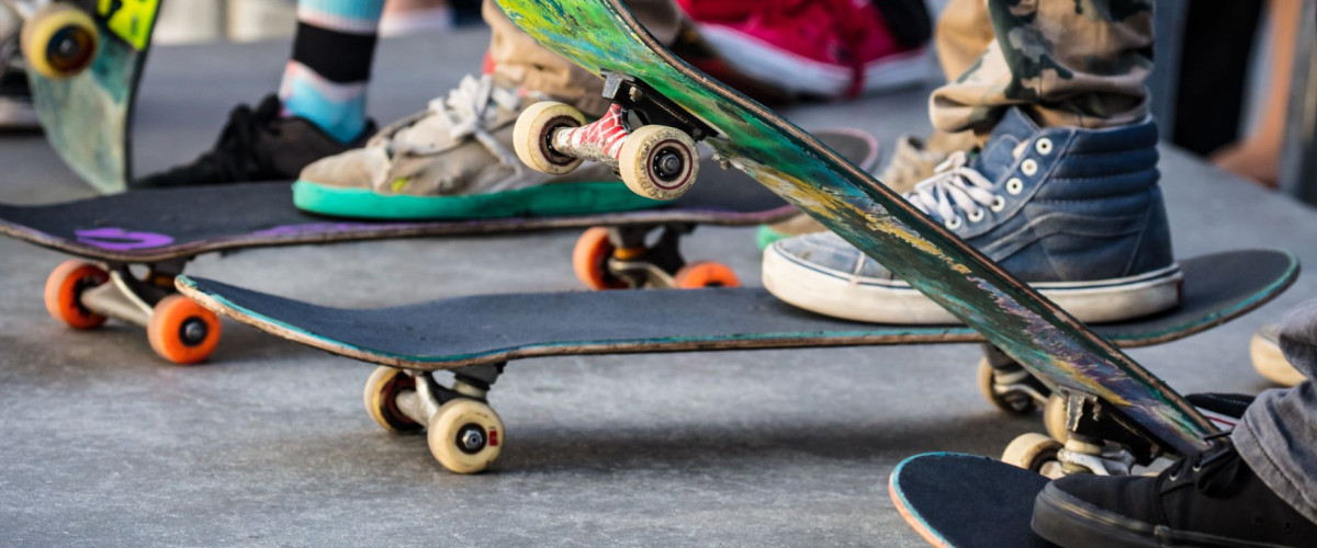 Skateboarders staan klaar